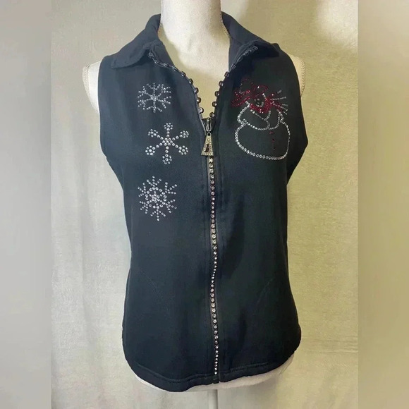 Isaac’s Designs Christmas Zip up‎ Vest women’s size S - Picture 7 of 11